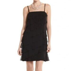 White House Black Market Black Ruffle Dress 16